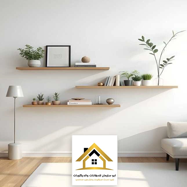 تركيب رفوف خشب جدارية جدة